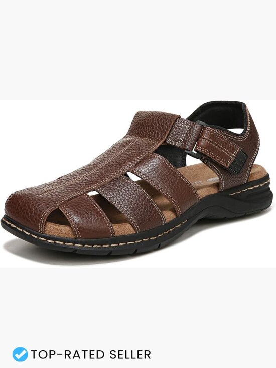 Men\'s Sandals Fisherman Style Leather Hook-and-Loop Strap Comfort Arch Support main image 7